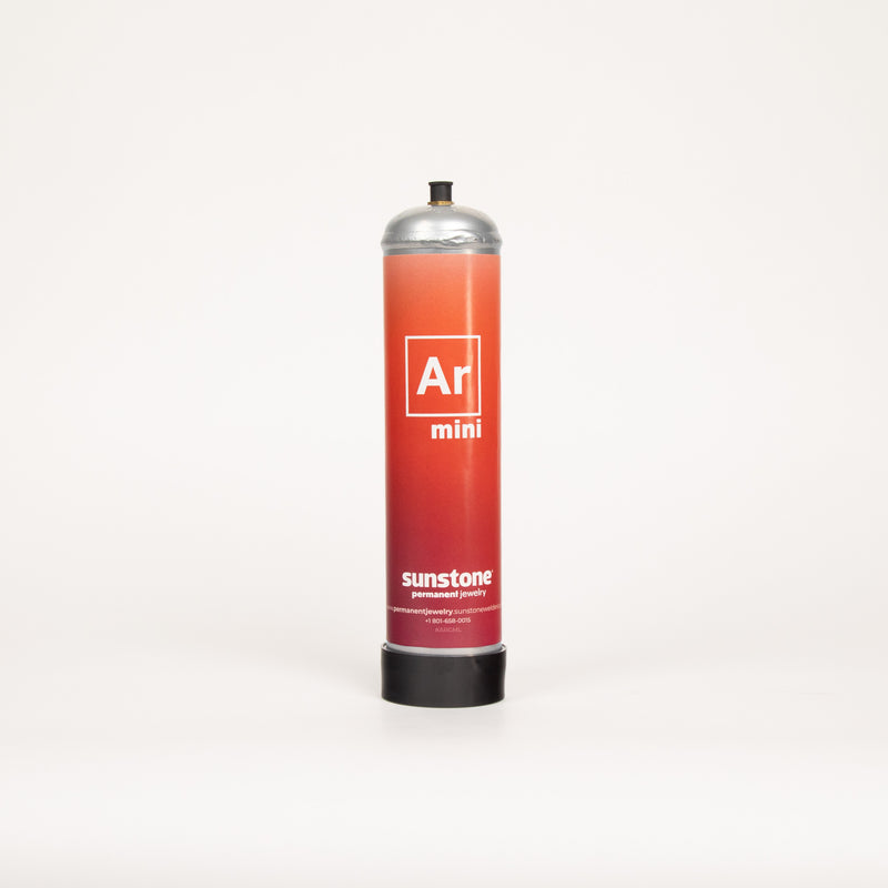 Red spray can with "Ar" Argon mini branding on a white background