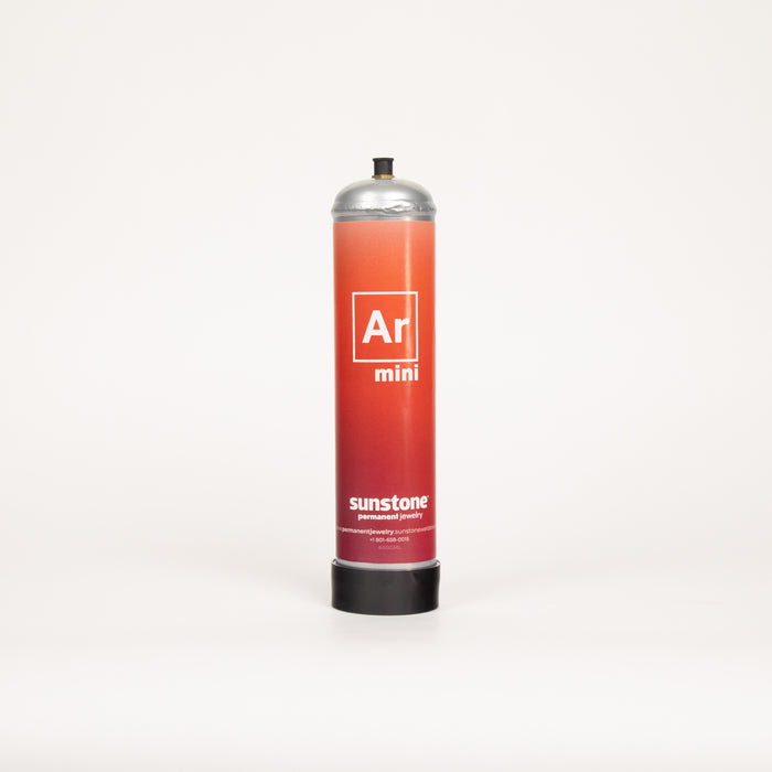 Red spray can with '"Ar" Argon mini' branding on a white background