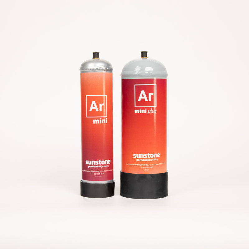 Two sunstone jewelry products with Ar mini branding on a white background