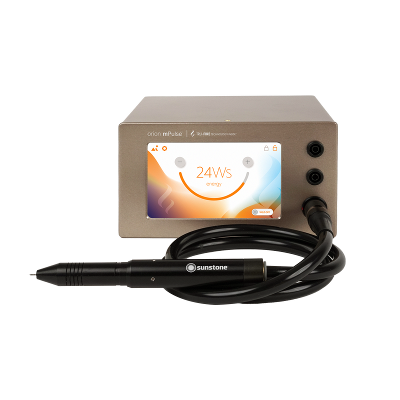 Orion mPulse pulse arc welder with Orion Stylus attached at Front