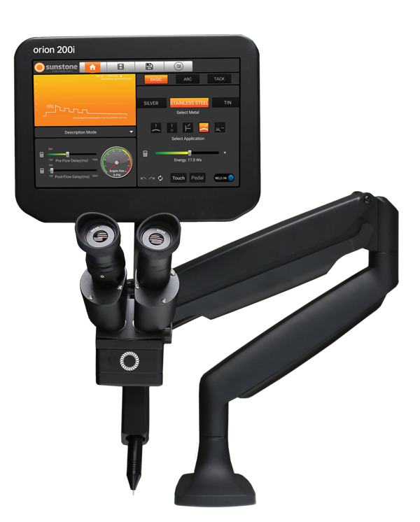 Orion 200i Pulse Arc Jewelry Welder Touchscreen Interface and Optics
